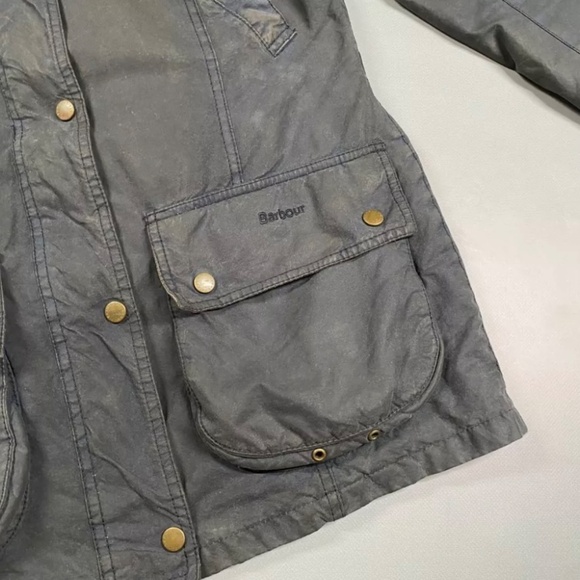 Women's Barbour Vintage Beadnell Wax Jacket Dark Blue size UK14 US10 - Picture 2 of 16